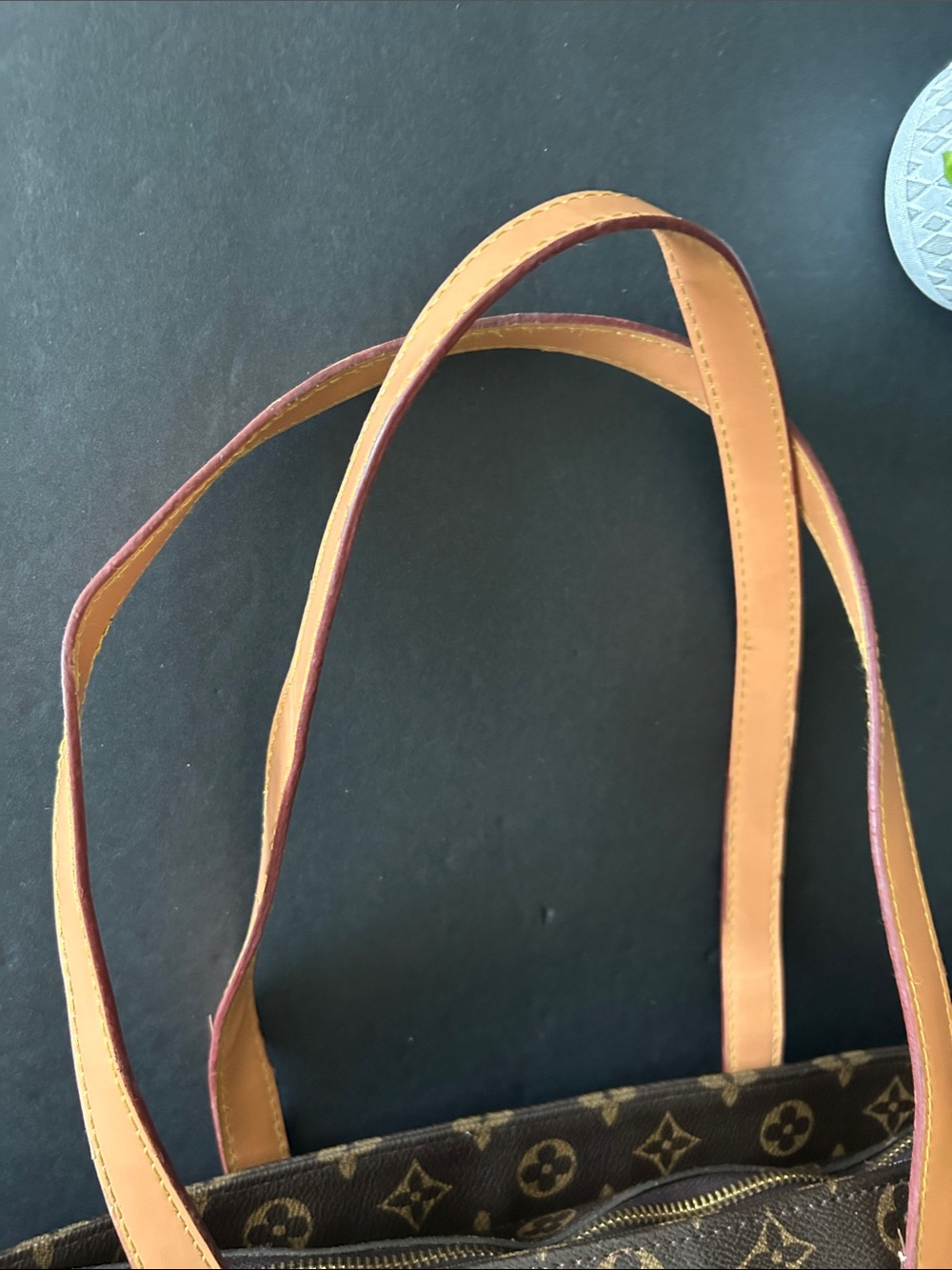 Beautiful Tote in Brown with Tan Straps - Picture 13 of 16